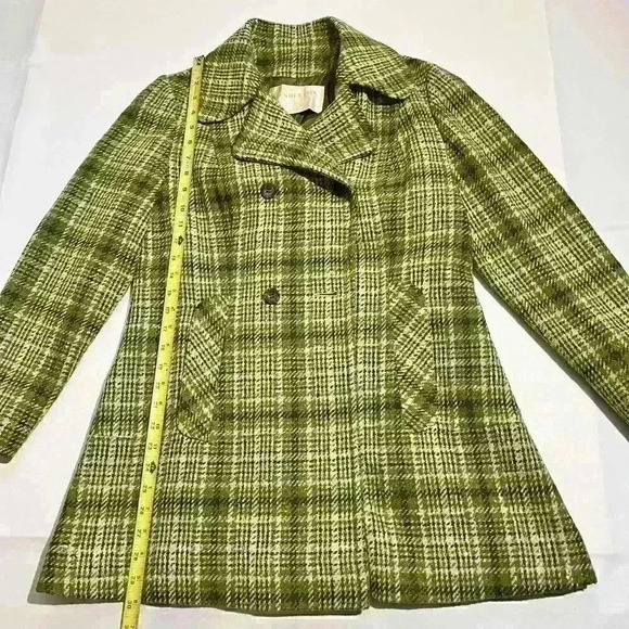 Vintage Pendleton 60s 70s Womens Green Shadow Plaid Blazer Jacket Coat Medium - Picture 5 of 14